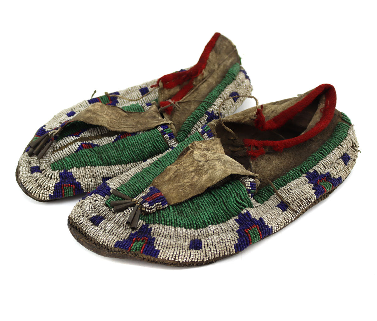 Sioux Beaded Leather Moccasins 1890s, x 11