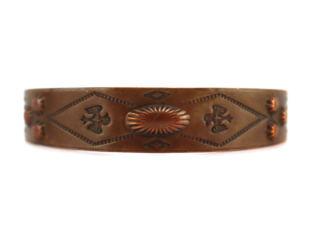 Bell Trading Post - Navajo - Copper Bracelet with Stamped Design c. 19