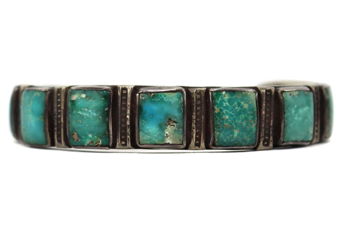Jock Favour (b. 1947) - Anglo - Turquoise and Coin Silver Bracelet c.