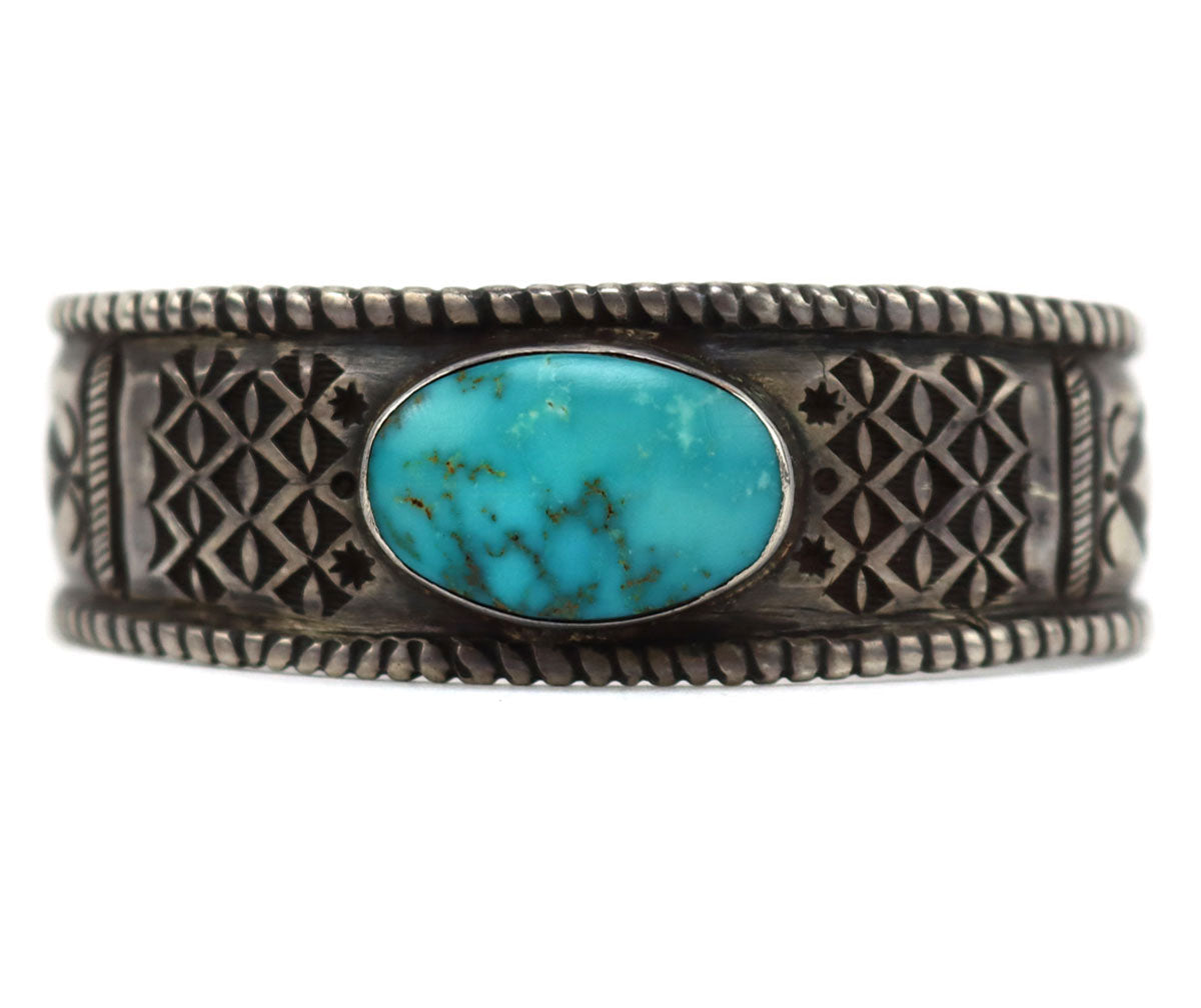 Jock Favour (b. 1947) - Anglo - Turquoise and Coin Silver Bracelet wit