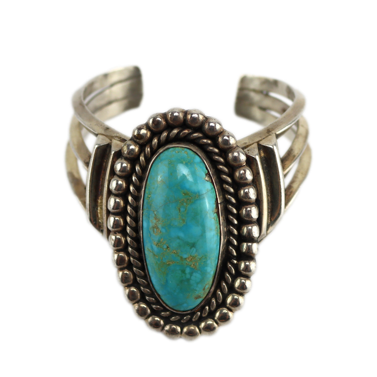 Navajo - Turquoise and Silver Bracelet c. 1950-60s, size 6
