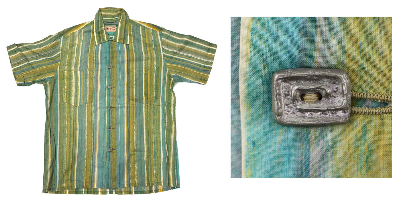 Chemise Vintage Lloyd Kiva Amérindienne - Taille M, Manches Longues, Couleur Verte, Occasion Très Bon état