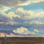 Albert Schmidt (1885-1957) - Clouds and Saguaro Study (Double-Sided Painting)