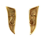 Harvey Austin Begay (1938-2009) - Navajo 14K Gold Earrings with Omega-Post Backs c. 1990-2000s, 1.625" x 0.625" (J13998-178)