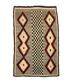 Navajo Ganado Rug with Checkered Design c. 1920s, 65" x 41"