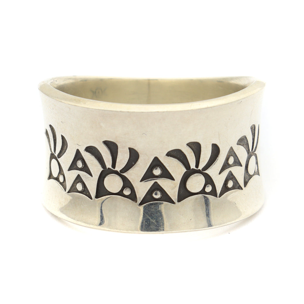 Norbert Peshlakai (b. 1953) - Navajo Silver Ring with Stamped Designs