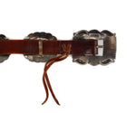
Leonard Platero - Navajo - Silver and Leather Concho Belt c. 1970-80s, 31" - 38" waist (J90252C-0723-001) 2