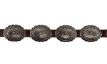 
Leonard Platero - Navajo - Silver and Leather Concho Belt c. 1970-80s, 31" - 38" waist (J90252C-0723-001) 3