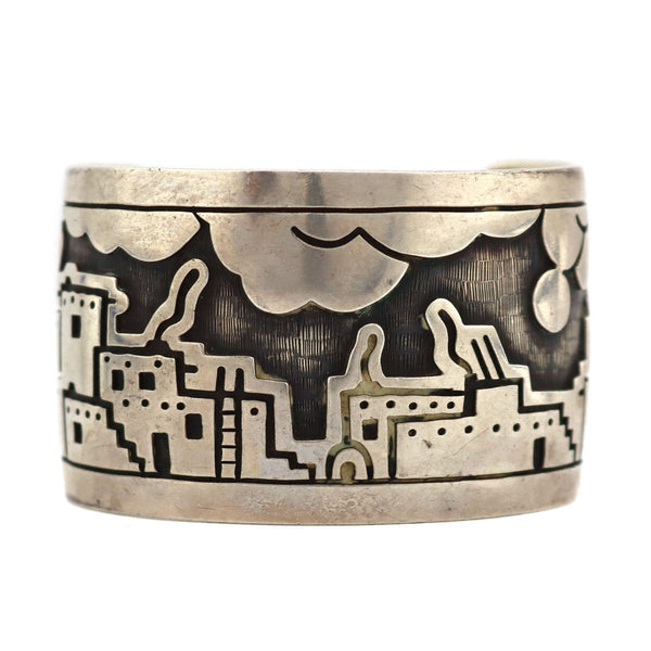 Manuel Hoyungowa (1953-2011) - Hopi - Silver Overlay Bracelet with Pue