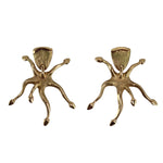 14k Gold Post Earrings with Abstract Design c. 1990s, 1.625" x 1.5"