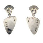 Raynard Scott (b. 1965) - Navajo - Contemporary "Swan" Sterling Silver Post Earrings, 2" x 0.875"