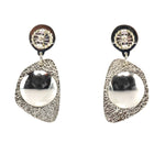 Raynard Scott (b. 1965) - Navajo - Contemporary "Lunar" Sterling Silver Post Earrings, 1.875" x 0.875"