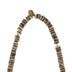 Santo Domingo (Kewa) - Turquoise and Jet Cobble Inlay, Shell, and Heishi Necklace c. 1930s, 25" length