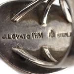 Julian Lovato (1925-2018) - Santo Domingo (Kewa) - Lone Mountain Turquoise and Sterling Silver Ring c. 1950s, size 7.25