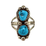 Navajo - Turquoise and Silver Ring c. 1950-60s, size 5.5