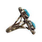 Navajo - Turquoise and Silver Ring c. 1950-60s, size 5.5