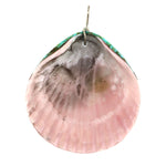 Lloyd Garcia - Santo Domingo (Kewa) - Turquoise Mosaic Inlay, Sterling Silver, and Scallop Shell Pendant c. 1980s, 2.75" x 2.125"