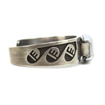 Hopi Crafts Silver Overlay Watch Cuff with Wave Design c. 1980-90s, size 6.375 (J15447)