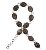 Patrick Yellowhorse - Navajo - Sterling Silver Concho Link Belt with Stamped Design c. 1990s, 47" length