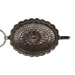 Patrick Yellowhorse - Navajo - Sterling Silver Concho Link Belt with Stamped Design c. 1990s, 47" length