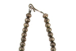 Navajo - Silver Beaded Necklace with Stamped Design c. 1940-60s, 28" length
