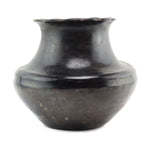 Santa Clara Black Water Jar with Fluted Rim c. 1890s, 9.25" x 10.5"