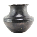 Santa Clara Black Water Jar with Fluted Rim c. 1890s, 9.25" x 10.5"