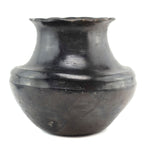 Santa Clara Black Water Jar with Fluted Rim c. 1890s, 9.25" x 10.5"