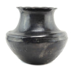 Santa Clara Black Water Jar with Fluted Rim c. 1890s, 9.25" x 10.5"