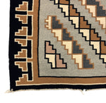 Navajo Two Grey Hills Rug c. 1970s, 81" x 45"