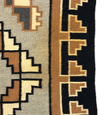 Navajo Two Grey Hills Rug c. 1970s, 81" x 45"
