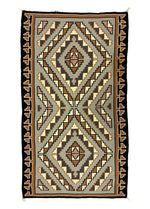 Navajo Two Grey Hills Rug c. 1970s, 81" x 45"
