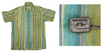 Lloyd Kiva New (1916-2002) - Cherokee Button-Up Shirt with Charles Loloma Silver Sandcast Buttons c. 1950s, 30" x 32.5"
