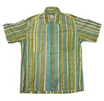 Lloyd Kiva New (1916-2002) - Cherokee Button-Up Shirt with Charles Loloma Silver Sandcast Buttons c. 1950s, 30" x 32.5"