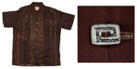 Lloyd Kiva New (1916-2002) - Cherokee Button-Up Shirt with Charles Loloma Silver Sandcast Buttons c. 1950s, 29.25" x 33.5"