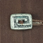 Lloyd Kiva New (1916-2002) - Cherokee Button-Up Shirt with Charles Loloma Silver Sandcast Buttons c. 1950s, 29.25" x 33.5"