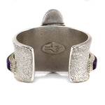 Alvin Yellowhorse (b. 1968) - Navajo - Contemporary Hidden Valley Turquoise, Sugilite Mosaic Inlay, and Silver Tufacast Bracelet, size 6.5