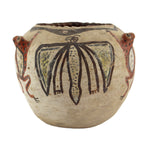Zuni Polychrome Jar with Frog and Moth Designs c. 1910s, 6" x 7.5"