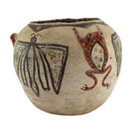 Zuni Polychrome Jar with Frog and Moth Designs c. 1910s, 6" x 7.5"