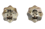 Jeanette Dale (b. 1949) - Navajo - Coral Cluster and Sterling Silver Clip-On Earrings c. 1970s, 1.25" x 1.25"
