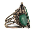 Possibly Jamison Kee - Navajo - Malachite and Silver Squash Blossom Necklace, Bracelet, Earrings, Pendant, & Ring Set c.1950-60s