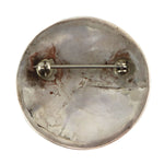 Zuni - Mother of Pearl and Turquoise Channel Inlay and Silver Pin c. 1940-50s, 1.5" diameter