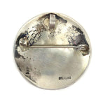 Michael Sockyma (b. 1942) - Hopi Silver Overlay Kachina Pin/Pendant c. 1980-90s, 1.25" diameter