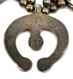 Juan De Dios (1882-1944) - Zuni - Turquoise and Silver Beaded Child's Squash Blossom Necklace c. 1930-40s, 20" length