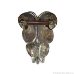 Navajo - Turquoise and Silver Butterfly Pin with Stamped Design c. 1930s, 3" x 2.25" (J15906-030)