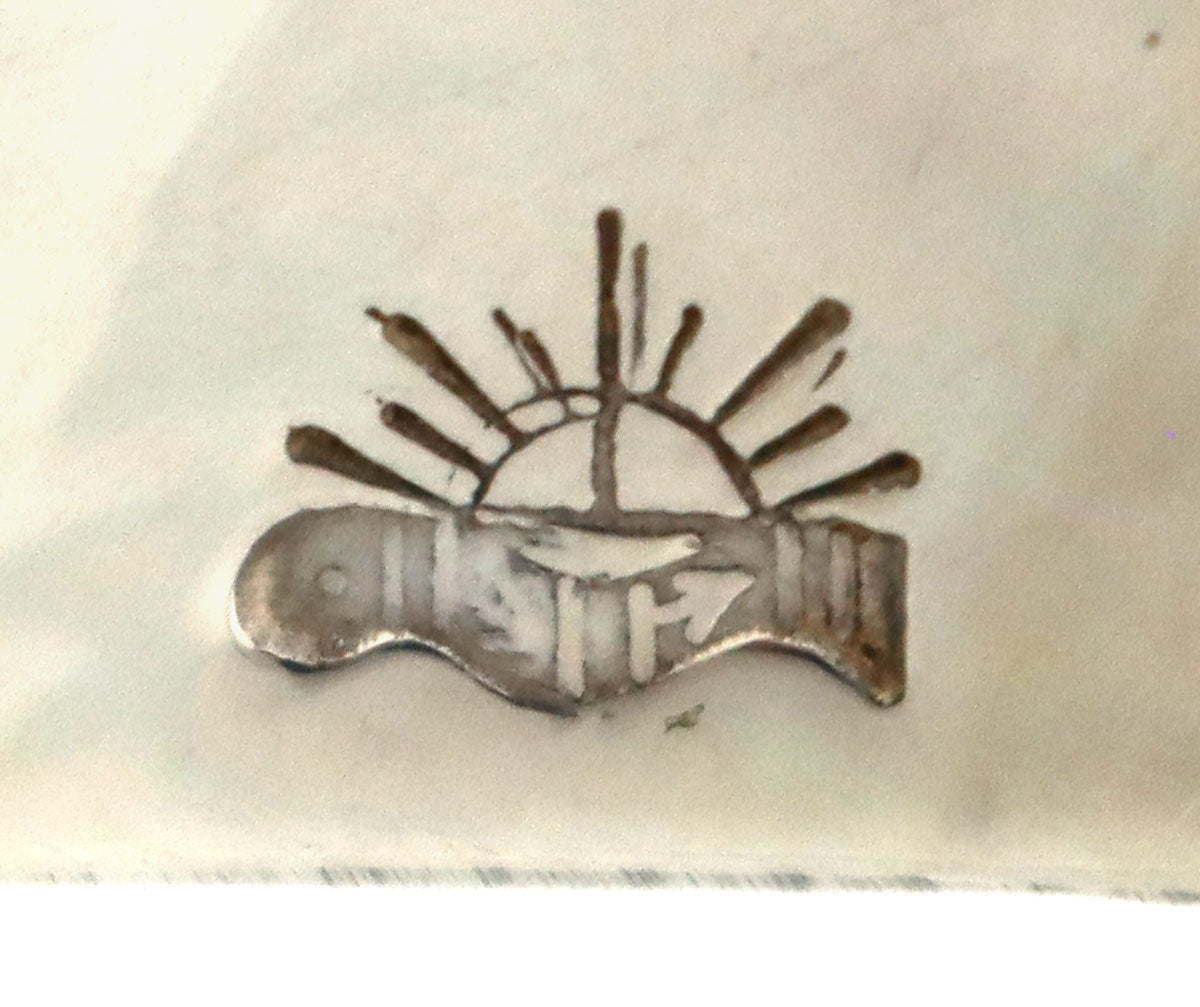 Anderson Koinva - Hopi - Contemporary Sterling Silver Overlay French H