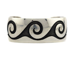 Anderson Koinva - Hopi - Contemporary Sterling Silver Overlay Bracelet with Pictorial Design, size 6.5