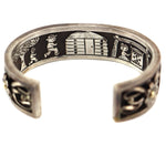 Jerry and Wilma Begay - Navajo - Contemporary Multi-Stone Channel Inlay, 14K Gold, and Sterling Silver Bracelet with Flower Accents, size 6.625