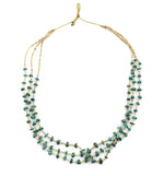 Santo Domingo (Kewa)  Morenci Turquoise and Heishi Necklace c. 1970s, 35" length