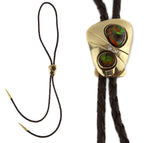 H. Cortez - Navajo - Fire Agate, Diamond, and 14K Gold Bolo Tie and Ring Set c. 1960-70s